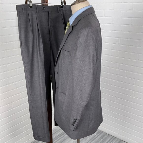 Jos A Bank Suit Men 44R 38Wx28.5L Classic Career Neutralcore Cuffs‎ Wool - Picture 3 of 16